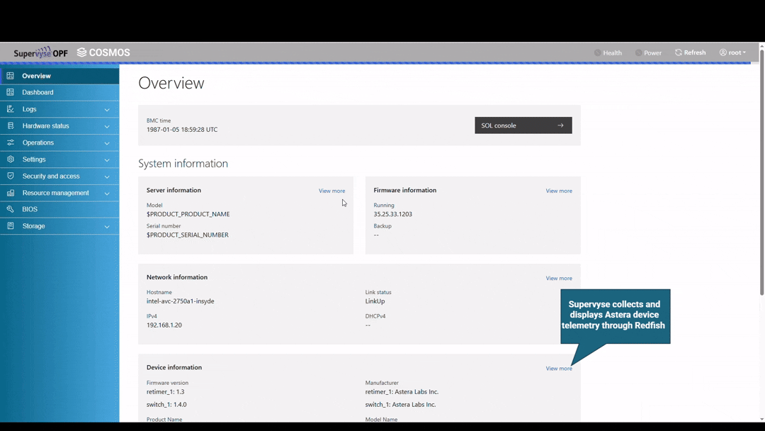 Device Information via Supervyse OPF